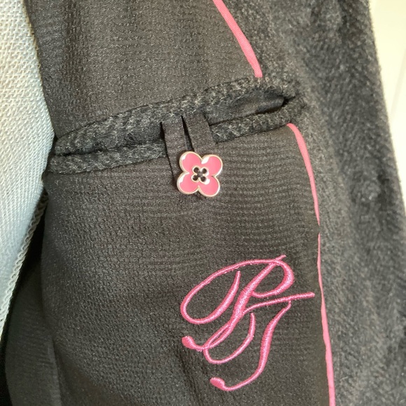 Pink Tartan designer’s house jacket, 100% wool, grey, size 42 ( 4-6 ) - Picture 9 of 12